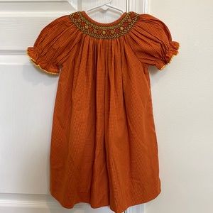 Cute fall Silly Goose hand smocked dress